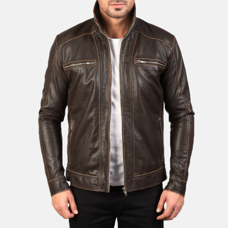 Mens Hudson Brown Leather Biker Jacket7944-4-1577872394605
